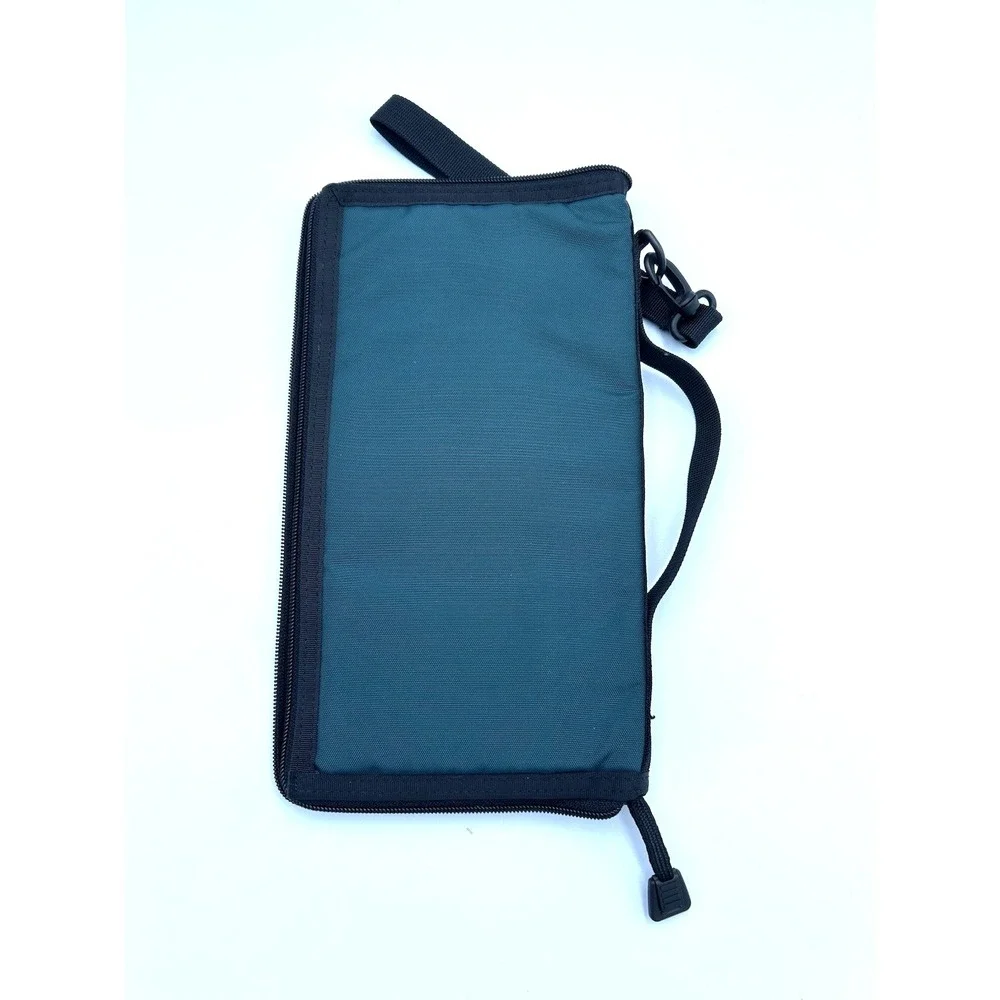 LL Bean Green Nylon Travel Wallet Organizer Passport Case Zip Clear‎ ID Window